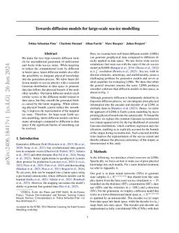 Towards diffusion models for large-scale sea-ice modelling
