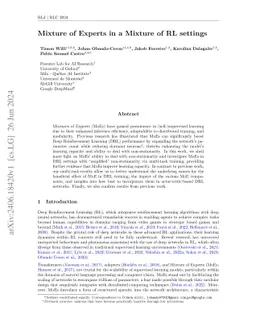 Mixture of Experts in a Mixture of RL settings