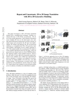 Repeat and Concatenate: 2D to 3D Image Translation with 3D to 3D
  Generative Modeling