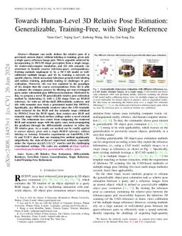 Towards Human-Level 3D Relative Pose Estimation: Generalizable, Training-Free, with Single Reference