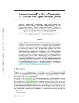 GaussianDreamerPro: Text to Manipulable 3D Gaussians with Highly
  Enhanced Quality