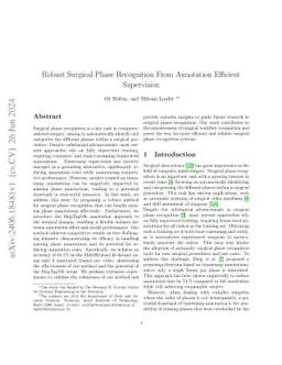 Robust Surgical Phase Recognition From Annotation Efficient Supervision
