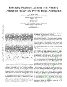 Enhancing Federated Learning with Adaptive Differential Privacy and
  Priority-Based Aggregation