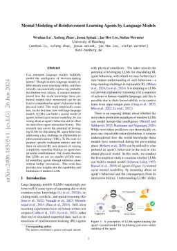Mental Modeling of Reinforcement Learning Agents by Language Models