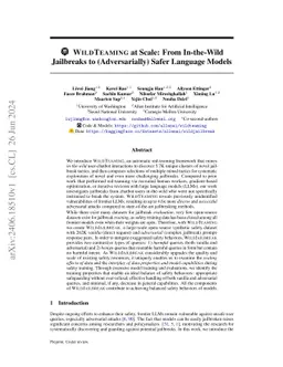 WildTeaming at Scale: From In-the-Wild Jailbreaks to (Adversarially)
  Safer Language Models