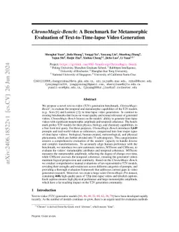 ChronoMagic-Bench: A Benchmark for Metamorphic Evaluation of
  Text-to-Time-lapse Video Generation