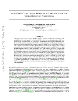 VideoQA-SC: Adaptive Semantic Communication for Video Question Answering