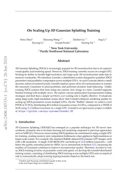 On Scaling Up 3D Gaussian Splatting Training