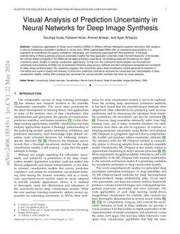 Visual Analysis of Prediction Uncertainty in Neural Networks for Deep
  Image Synthesis