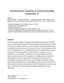 Interdisciplinary Expertise to Advance Equitable Explainable AI