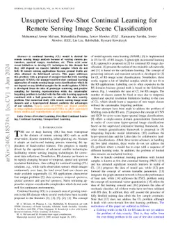 Unsupervised Few-Shot Continual Learning for Remote Sensing Image Scene
  Classification