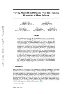 Varying Manifolds in Diffusion: From Time-varying Geometries to Visual
  Saliency
