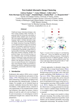 Text-Guided Alternative Image Clustering