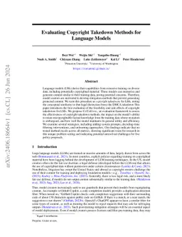 Evaluating Copyright Takedown Methods for Language Models