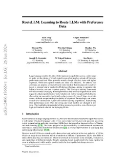 RouteLLM: Learning to Route LLMs with Preference Data