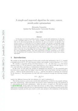 A simple and improved algorithm for noisy, convex, zeroth-order
  optimisation