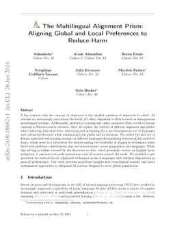 The Multilingual Alignment Prism: Aligning Global and Local Preferences
  to Reduce Harm