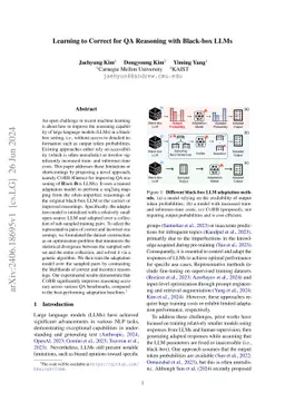 Learning to Correct for QA Reasoning with Black-box LLMs