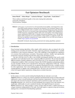 Fast Optimizer Benchmark