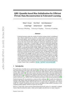 QBI: Quantile-based Bias Initialization for Efficient Private Data
  Reconstruction in Federated Learning