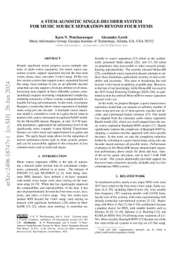 A Stem-Agnostic Single-Decoder System for Music Source Separation Beyond
  Four Stems
