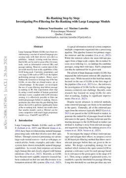 Re-Ranking Step by Step: Investigating Pre-Filtering for Re-Ranking with
  Large Language Models