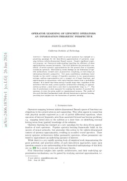 Operator Learning of Lipschitz Operators: An Information-Theoretic
  Perspective