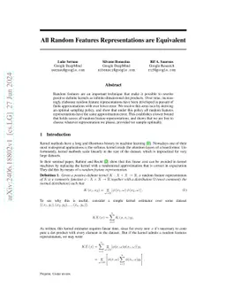 All Random Features Representations are Equivalent