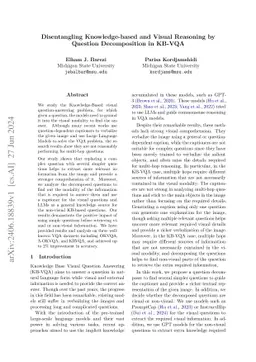 Disentangling Knowledge-based and Visual Reasoning by Question
  Decomposition in KB-VQA