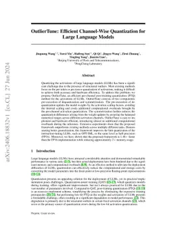 OutlierTune: Efficient Channel-Wise Quantization for Large Language
  Models