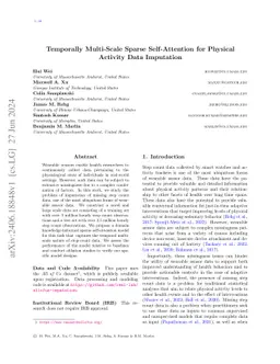 Temporally Multi-Scale Sparse Self-Attention for Physical Activity Data
  Imputation