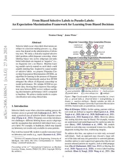 From Biased Selective Labels to Pseudo-Labels: An
  Expectation-Maximization Framework for Learning from Biased Decisions