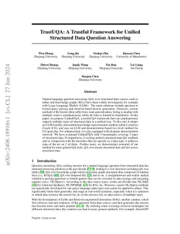 TrustUQA: A Trustful Framework for Unified Structured Data Question
  Answering