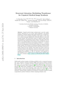 Structural Attention: Rethinking Transformer for Unpaired Medical Image
  Synthesis