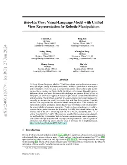 RoboUniView: Visual-Language Model with Unified View Representation for
  Robotic Manipulaiton