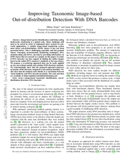 Improving Taxonomic Image-based Out-of-distribution Detection With DNA
  Barcodes