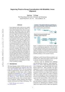 Improving Weak-to-Strong Generalization with Reliability-Aware Alignment