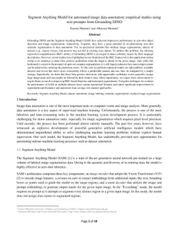 Segment Anything Model for automated image data annotation: empirical
  studies using text prompts from Grounding DINO