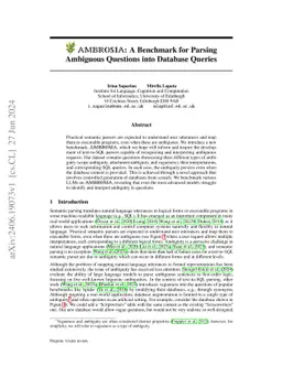 AMBROSIA: A Benchmark for Parsing Ambiguous Questions into Database
  Queries