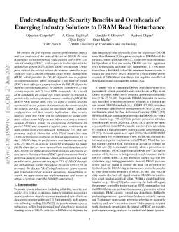 Understanding the Security Benefits and Overheads of Emerging Industry
  Solutions to DRAM Read Disturbance