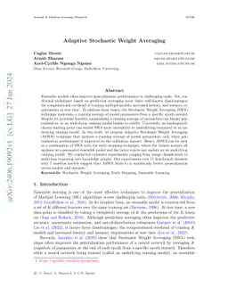 Adaptive Stochastic Weight Averaging