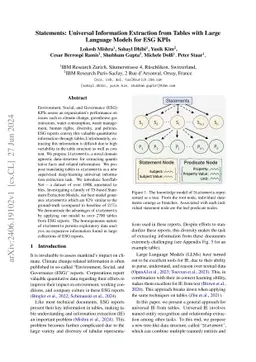 Statements: Universal Information Extraction from Tables with Large
  Language Models for ESG KPIs