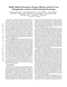 MegIS: High-Performance, Energy-Efficient, and Low-Cost Metagenomic
  Analysis with In-Storage Processing