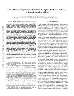 Think Step by Step: Chain-of-Gesture Prompting for Error Detection in
  Robotic Surgical Videos