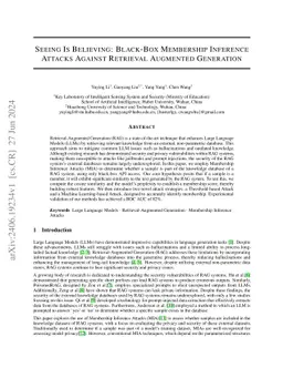 Seeing Is Believing: Black-Box Membership Inference Attacks Against
  Retrieval Augmented Generation