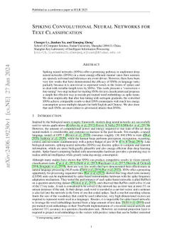 Spiking Convolutional Neural Networks for Text Classification