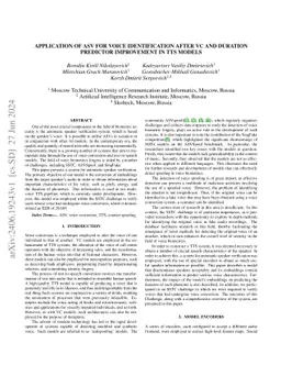 Application of ASV for Voice Identification after VC and Duration
  Predictor Improvement in TTS Models