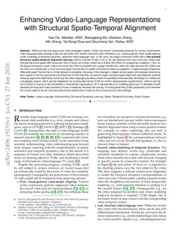 Enhancing Video-Language Representations with Structural Spatio-Temporal
  Alignment
