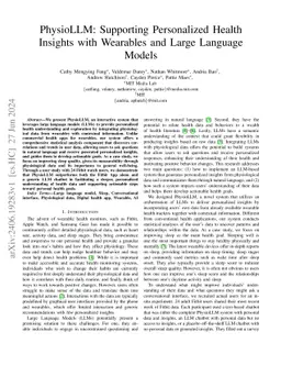 PhysioLLM: Supporting Personalized Health Insights with Wearables and
  Large Language Models
