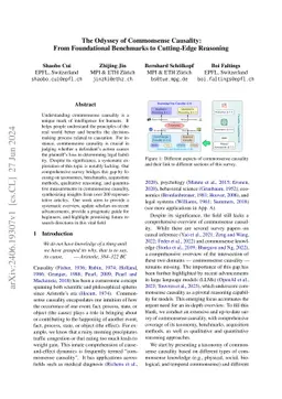 The Odyssey of Commonsense Causality: From Foundational Benchmarks to
  Cutting-Edge Reasoning